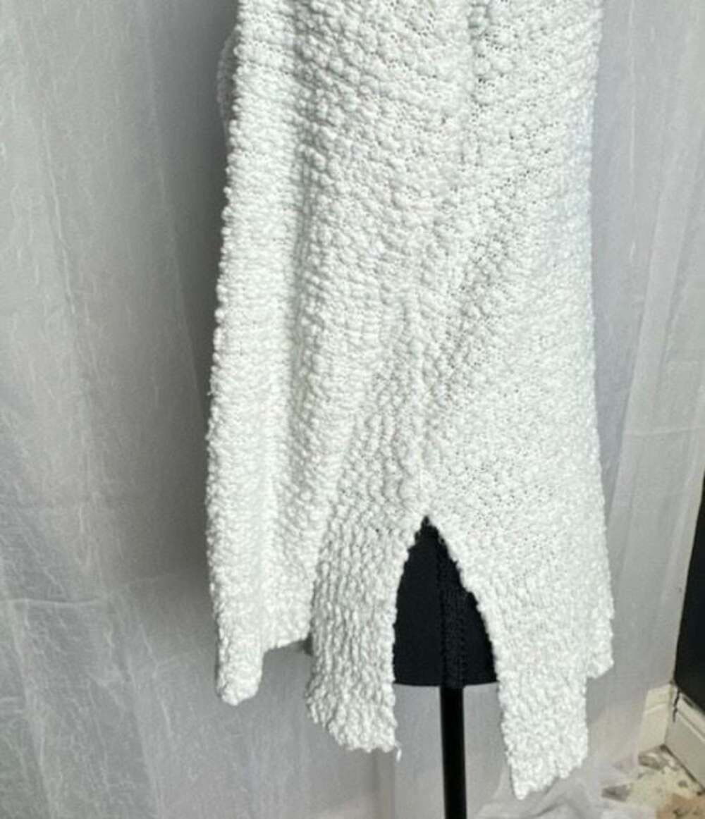 MEROKEETY White Popcorn Knit Mock Neck Tunic Sweater Size S - Picture 5 of 7